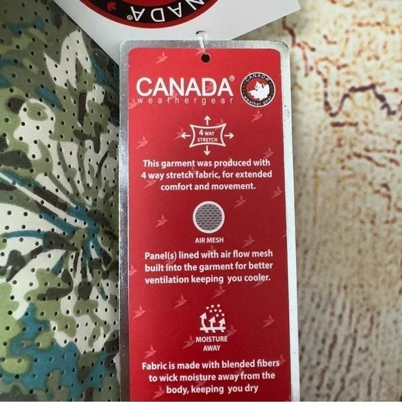 Canada Weather Gear Mens Vented Floral Camou performance shirt size Medium - Picture 9 of 14